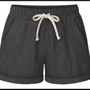 How’on Elastic Waist Cotton Shorts with Drawstring